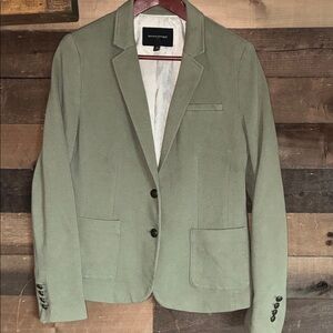 Banana Republic Olive Green Cotton Blazer